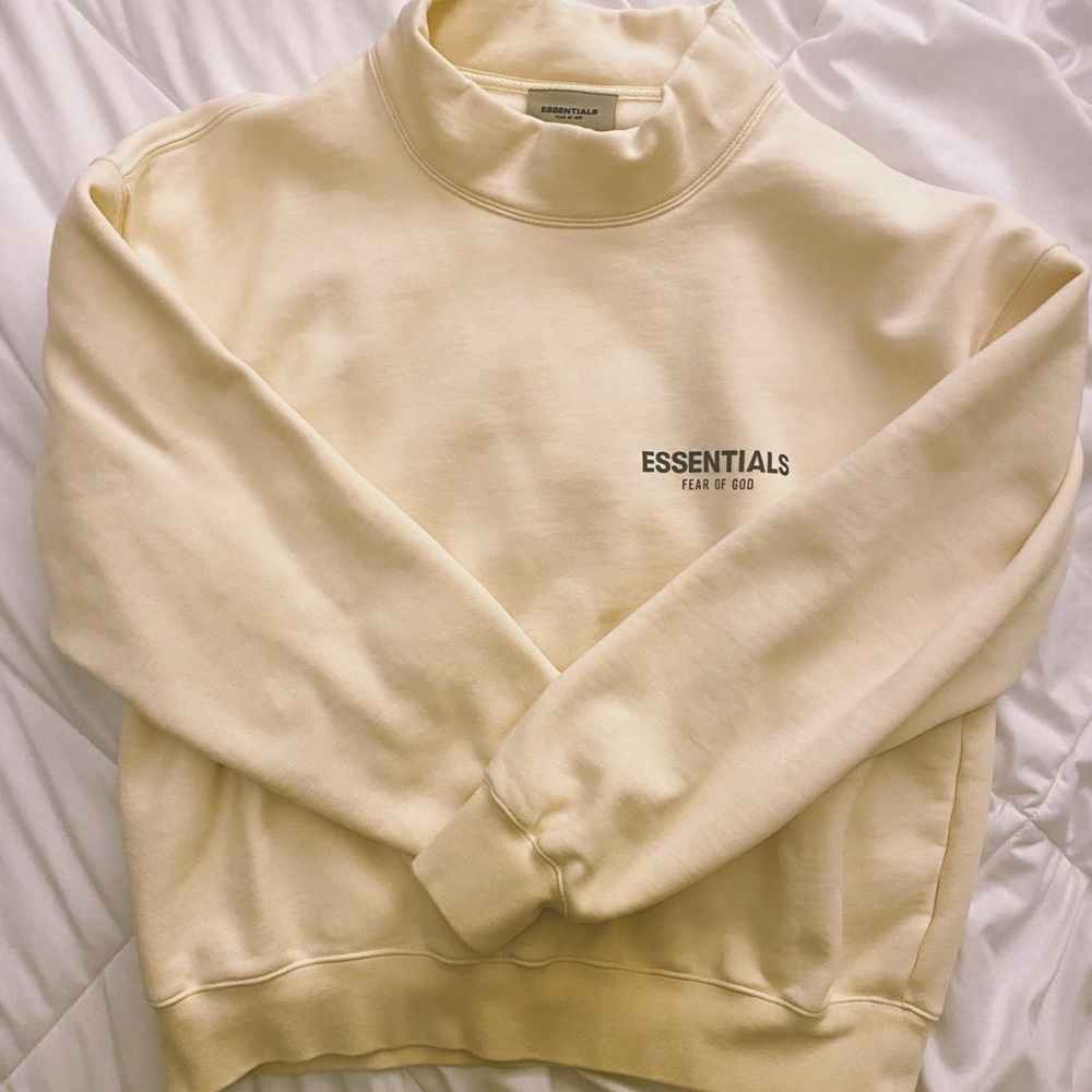 Fear Of God Essentials Cream Mock Neck Sweatshirt